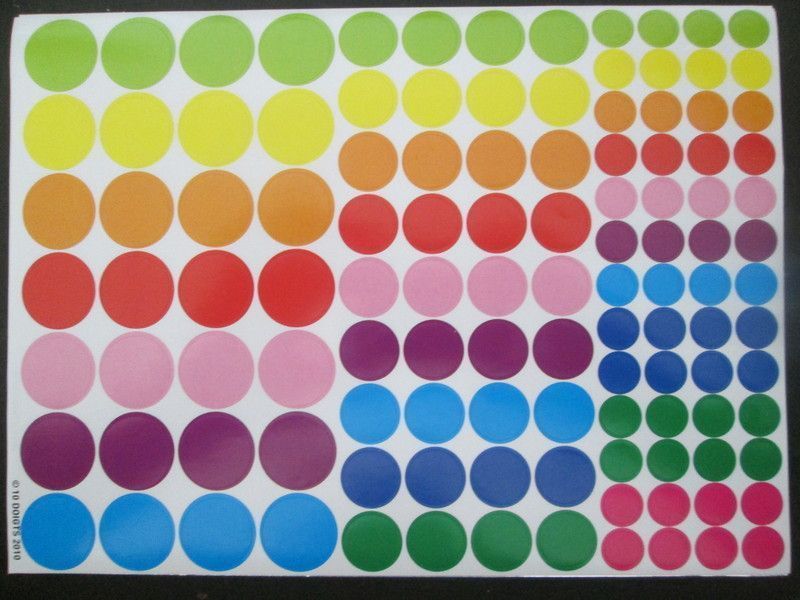 118 Gommettes Rondes Multicolores 