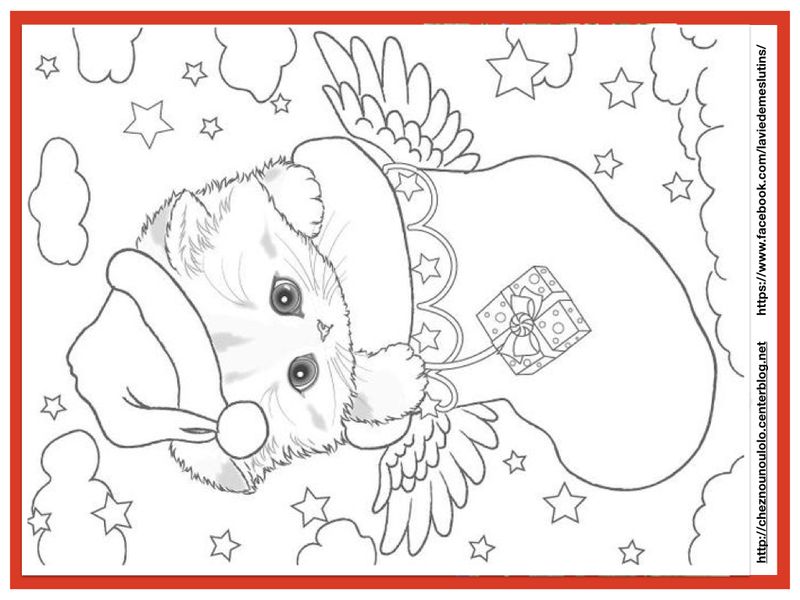 Coloriage Chat Noel