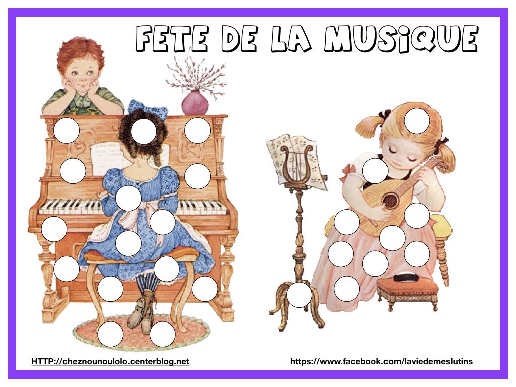 Dossier Fete De La Musique Coloriage Gommettes